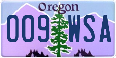OR license plate 009WSA