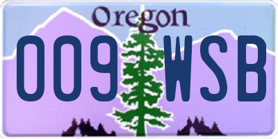 OR license plate 009WSB