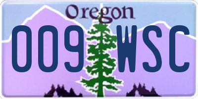 OR license plate 009WSC