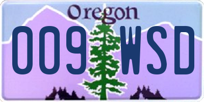OR license plate 009WSD