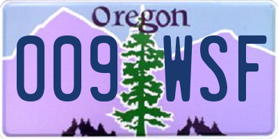 OR license plate 009WSF