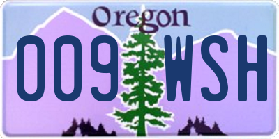 OR license plate 009WSH