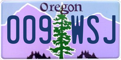 OR license plate 009WSJ