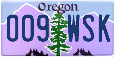 OR license plate 009WSK