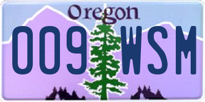 OR license plate 009WSM