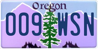 OR license plate 009WSN