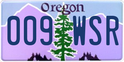 OR license plate 009WSR