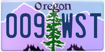 OR license plate 009WST