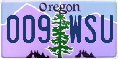 OR license plate 009WSU