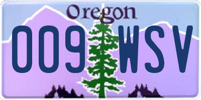 OR license plate 009WSV