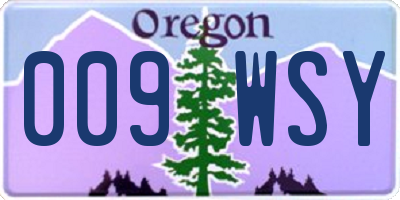 OR license plate 009WSY