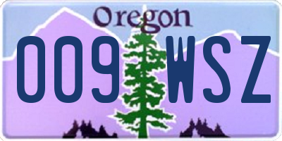 OR license plate 009WSZ