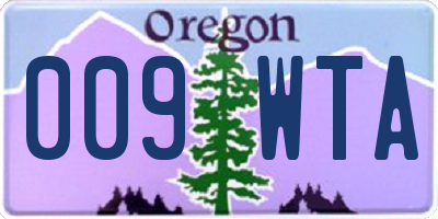 OR license plate 009WTA