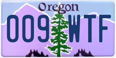 OR license plate 009WTF