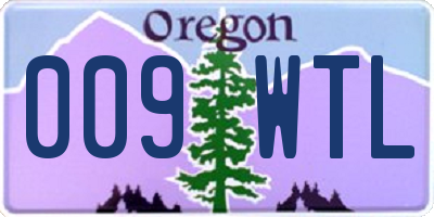 OR license plate 009WTL
