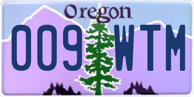 OR license plate 009WTM