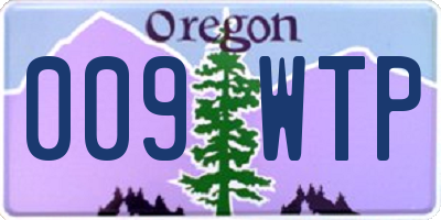 OR license plate 009WTP