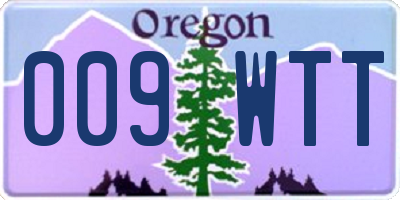 OR license plate 009WTT