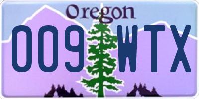 OR license plate 009WTX