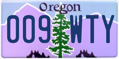 OR license plate 009WTY