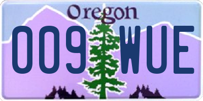 OR license plate 009WUE