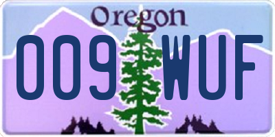 OR license plate 009WUF
