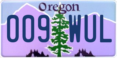 OR license plate 009WUL