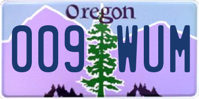 OR license plate 009WUM