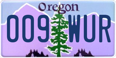 OR license plate 009WUR