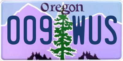 OR license plate 009WUS