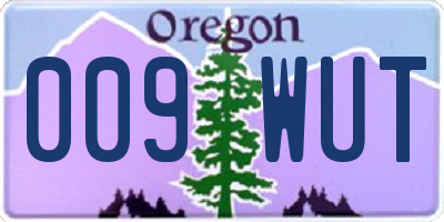 OR license plate 009WUT