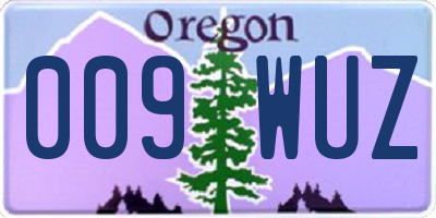 OR license plate 009WUZ
