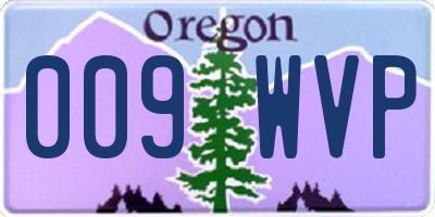 OR license plate 009WVP