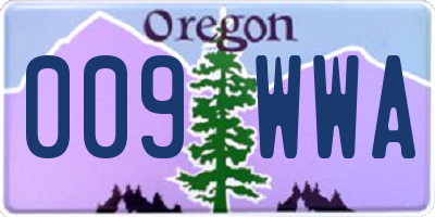 OR license plate 009WWA