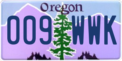 OR license plate 009WWK