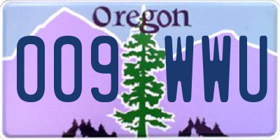 OR license plate 009WWU
