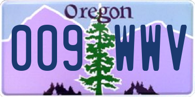 OR license plate 009WWV