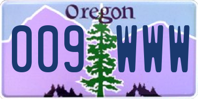 OR license plate 009WWW