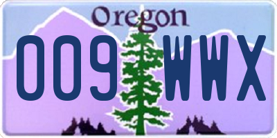 OR license plate 009WWX