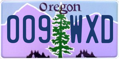 OR license plate 009WXD