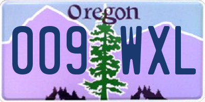 OR license plate 009WXL