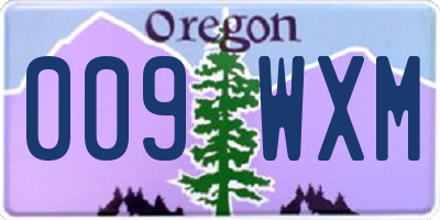 OR license plate 009WXM