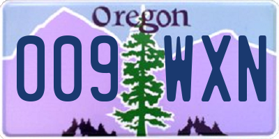 OR license plate 009WXN
