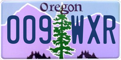 OR license plate 009WXR