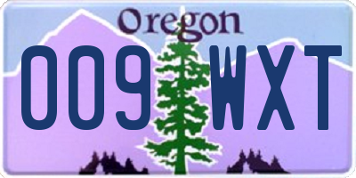 OR license plate 009WXT