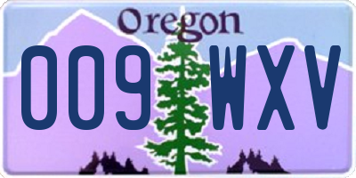 OR license plate 009WXV