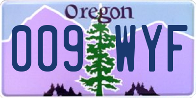 OR license plate 009WYF