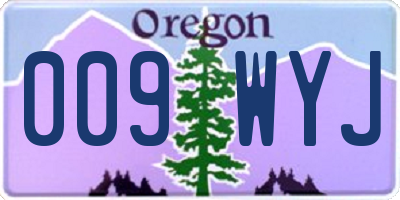 OR license plate 009WYJ