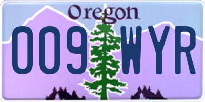 OR license plate 009WYR