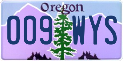 OR license plate 009WYS